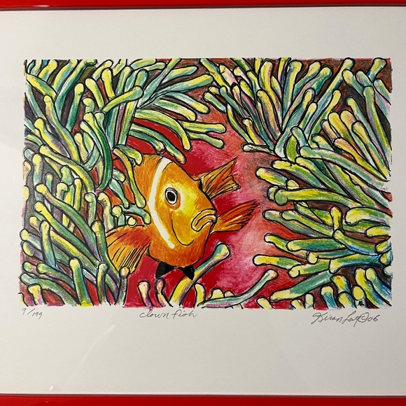 Original authenticated Clown Fish painting by Kiran Levy - Picture 4 of 9